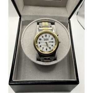 Vintage 90s Armitron Field Watch Silver/gold Tone Instalite Men WR30M Working